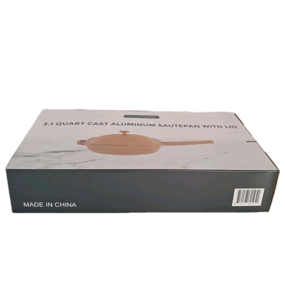 Servappetit 3.1 Qt. Cast Aluminum Sautepan With Lid Salmon Coral Peach Color